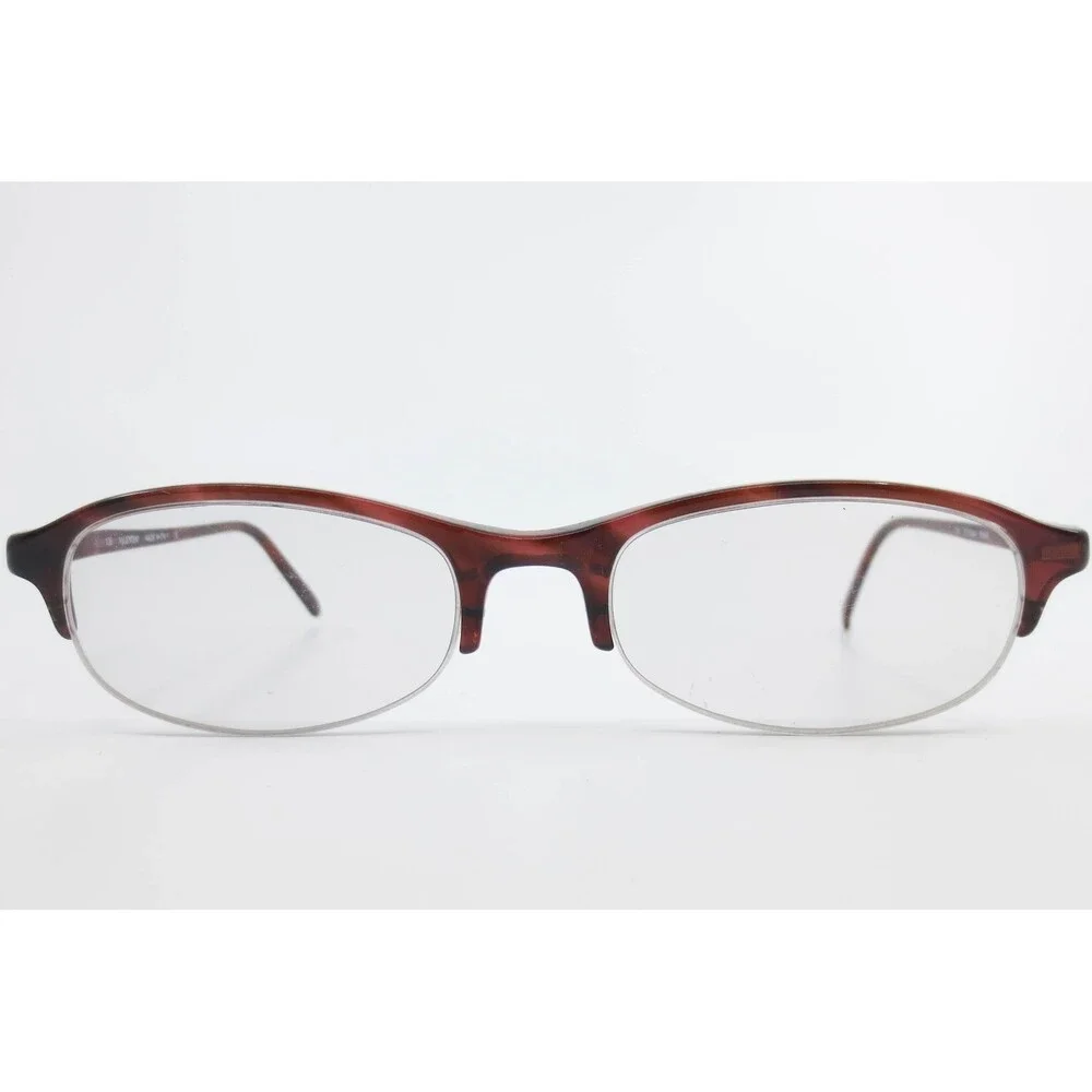 Valentino 5194 ON1M Red Tortoise Semi Rimless Oval Eyeglass Frames Italy